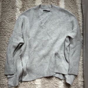 All Saints Light Gray Zip Sweater Size M